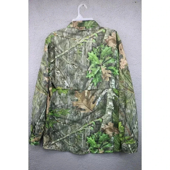Mossy Oak Tabbed Sleeves Men's Dressy Button Up Silky Camo Shirt-Size Medium - Picture 9 of 10